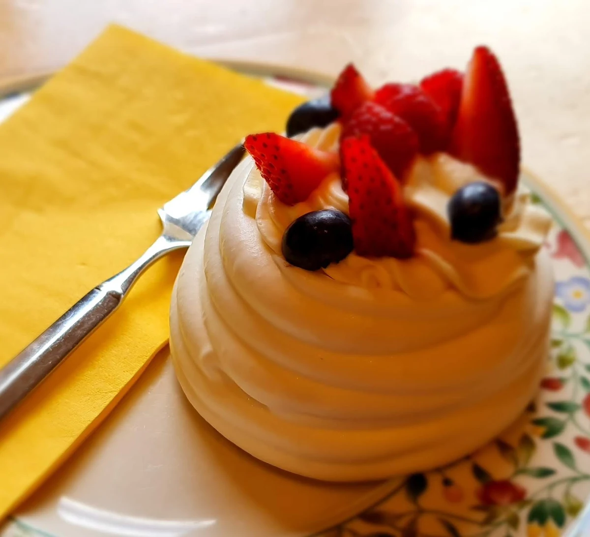 Pavlova with Cream and Berries