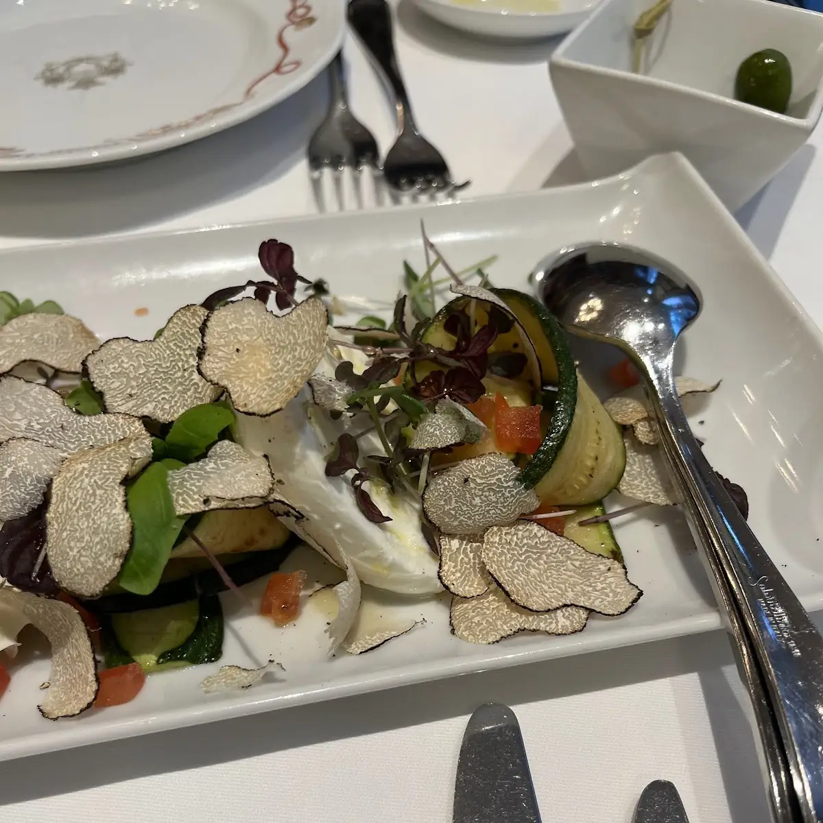 Courgette Carpaccio with Buffalo Mozzarella and Black Truffle