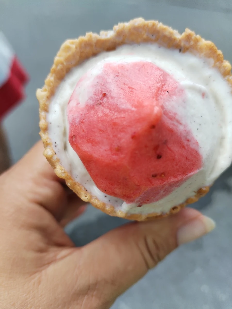 Vanilie Erdbeere Eis