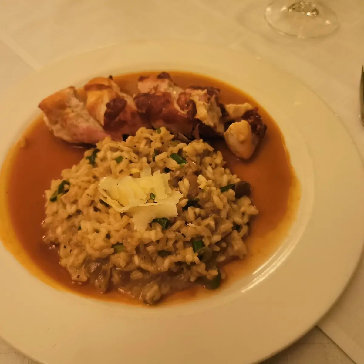 Hähnchen An Pilzrisotto