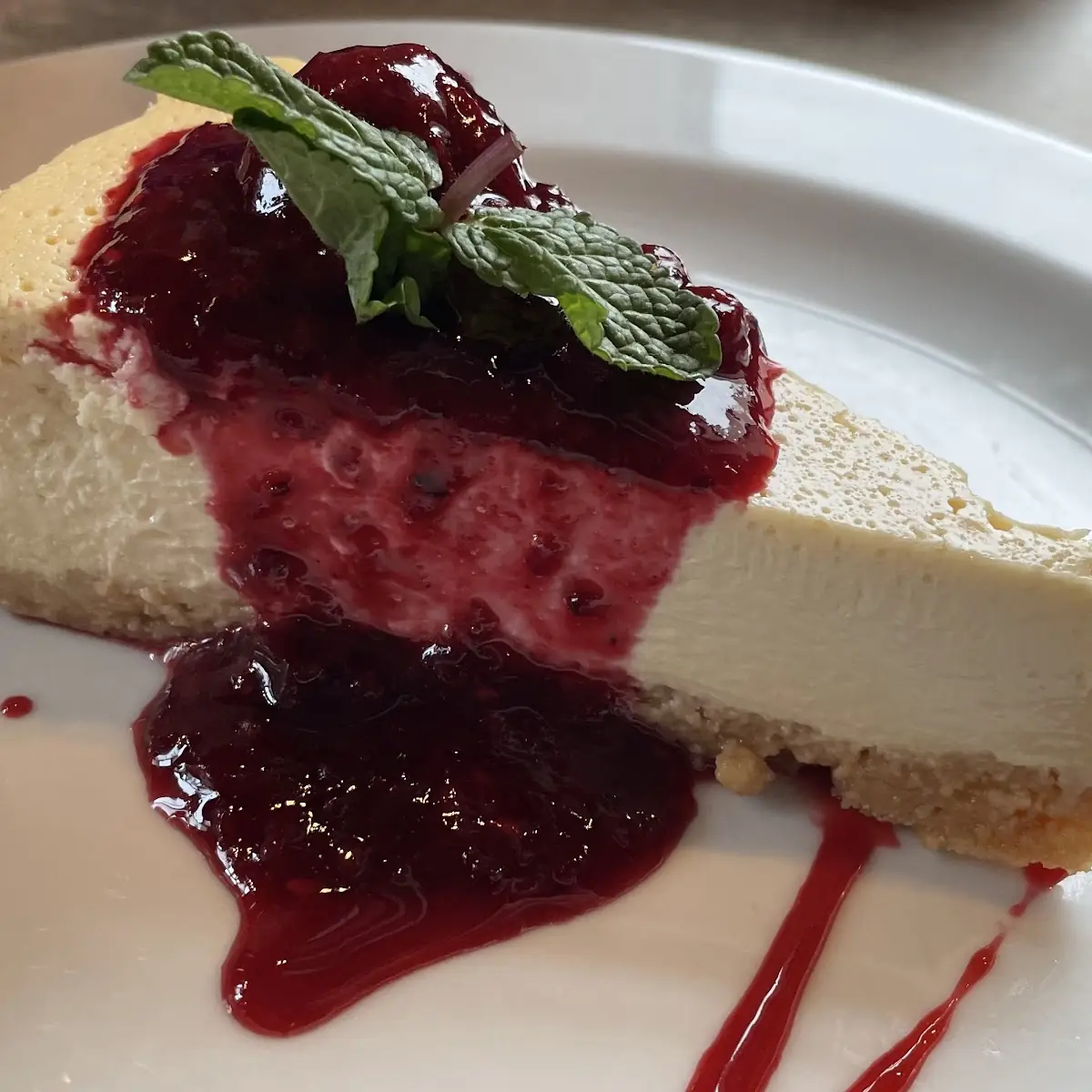 Cheesecake with Berry Sauce