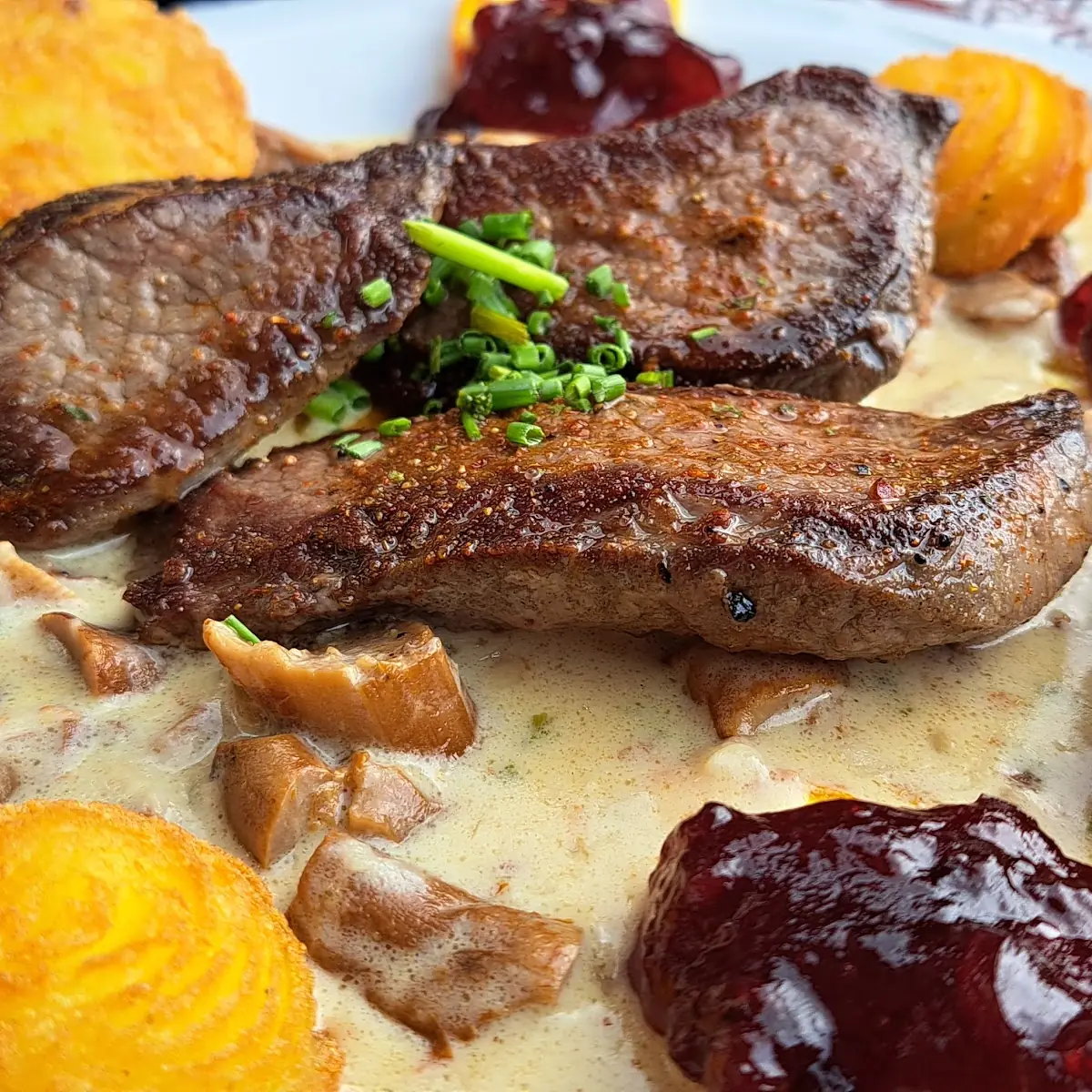 Hirschsteak