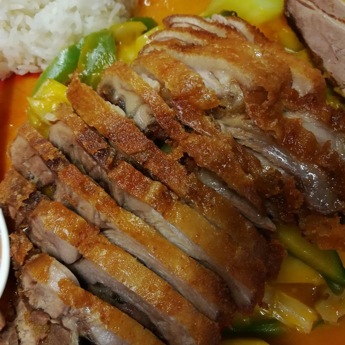 Gebratener Eierreis knusprige Peking Ente