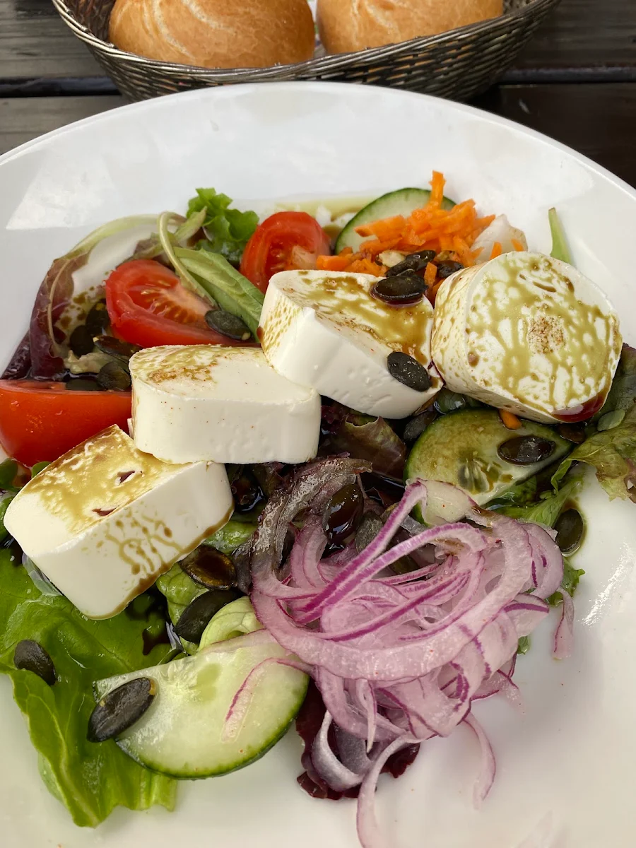 Salat Mit Kürbiskernöl & Frischkäse