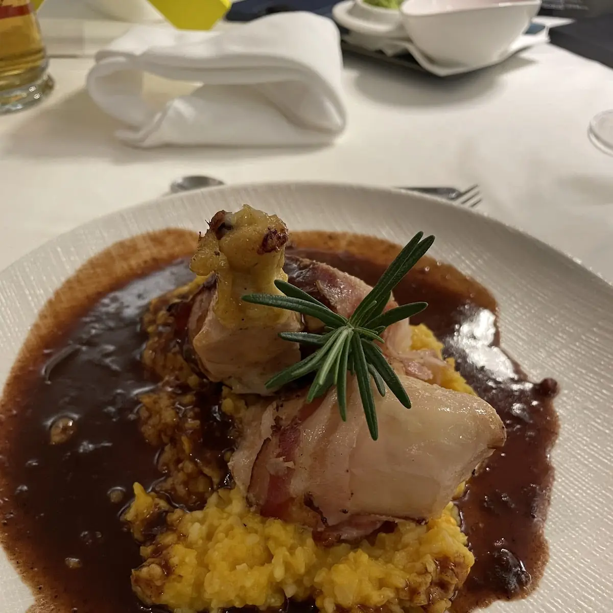 Gebratene Hühnerbrust Auf Kürbisrisotto