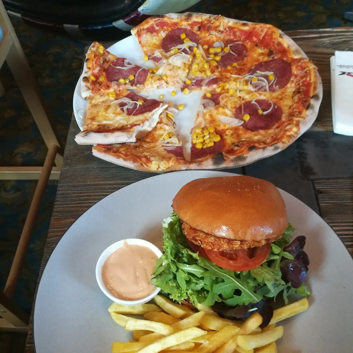 Crunchy Chicken Burger Salami Pizza