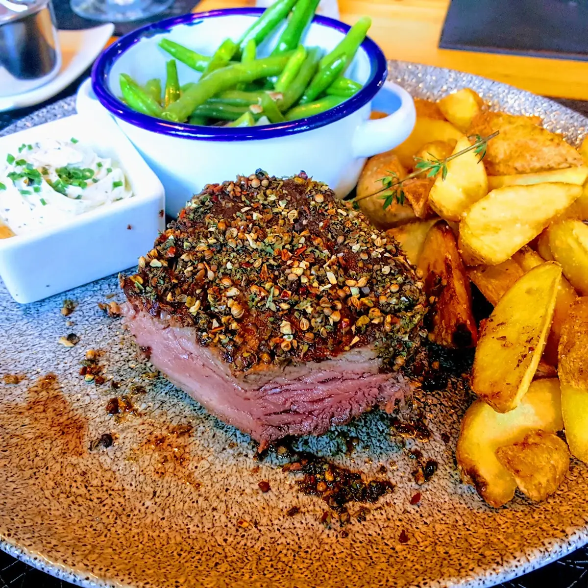 Pfefferkrustensteak Mir Speckstrankalan