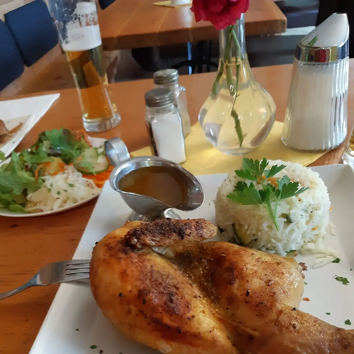 Grillhuhn Mit Reis