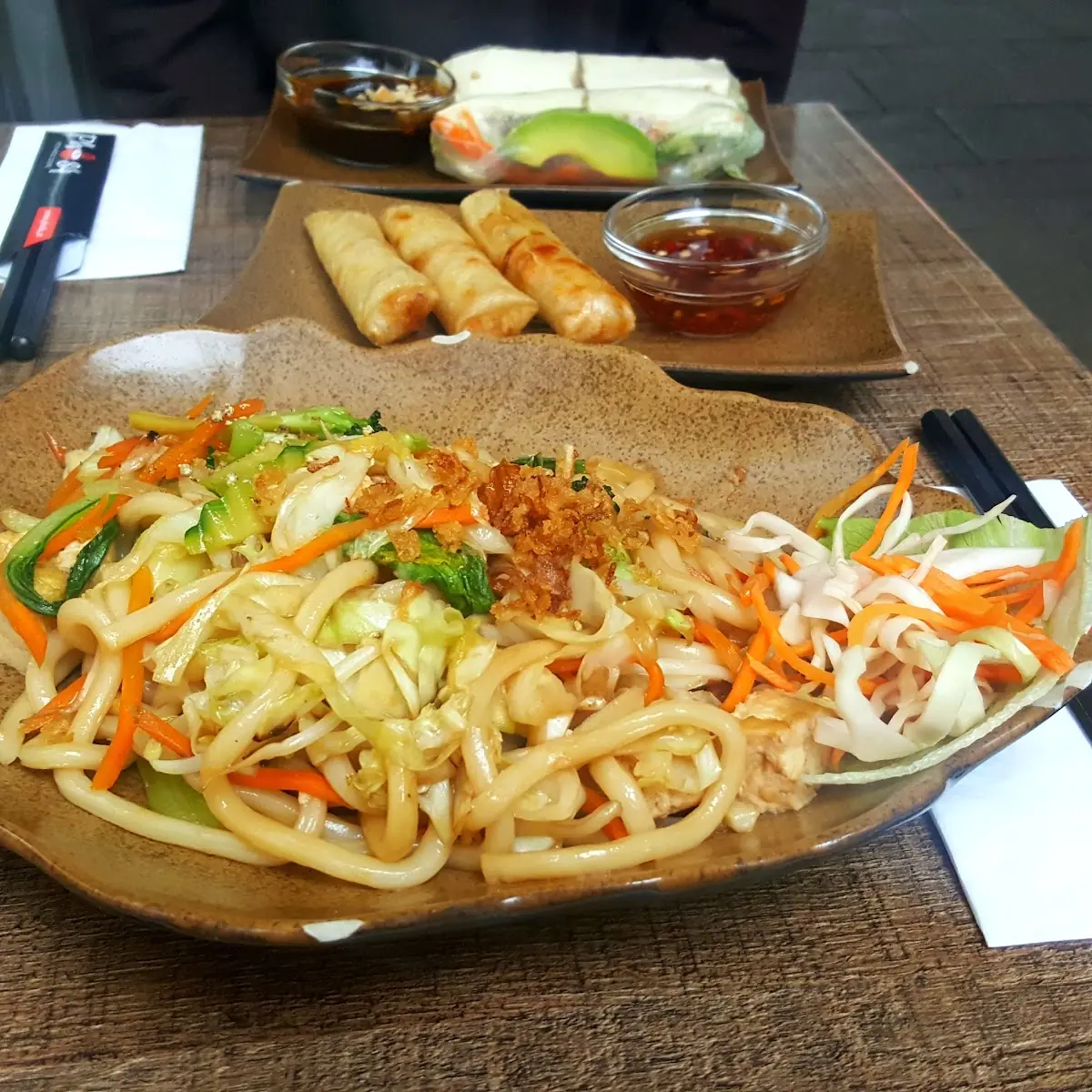 Gebratene Udon Nudeln Mit Gemüse Und Tofu