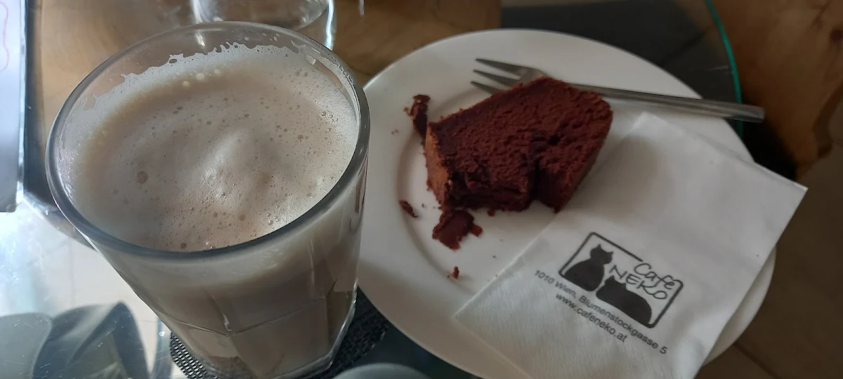 Latte and Handmade Cake Slice