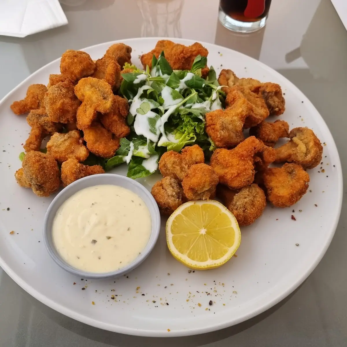 Gebackene Frittierte Champignons