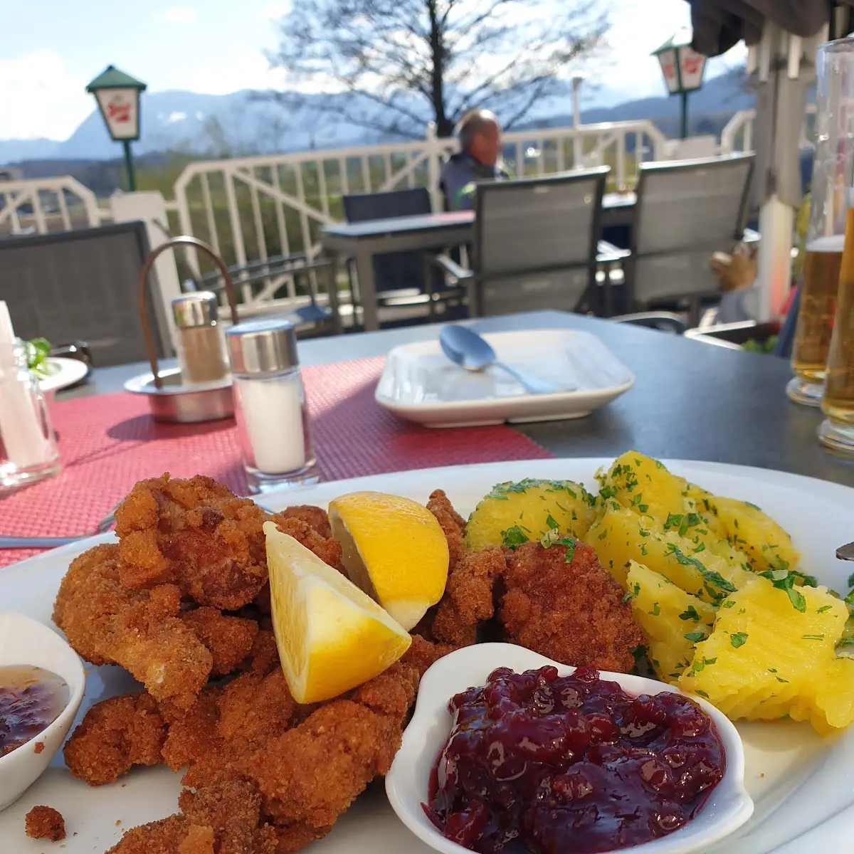 Fried Cod with Potatoe Salad