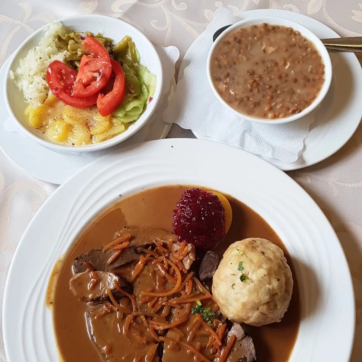 Rehbraten Mit Spiralnudeln