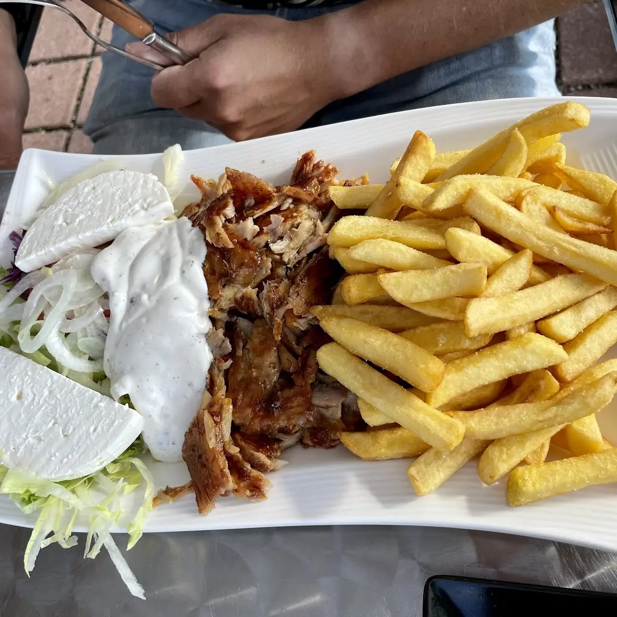 Donner Teller Mit Pommes Frites Und Käse