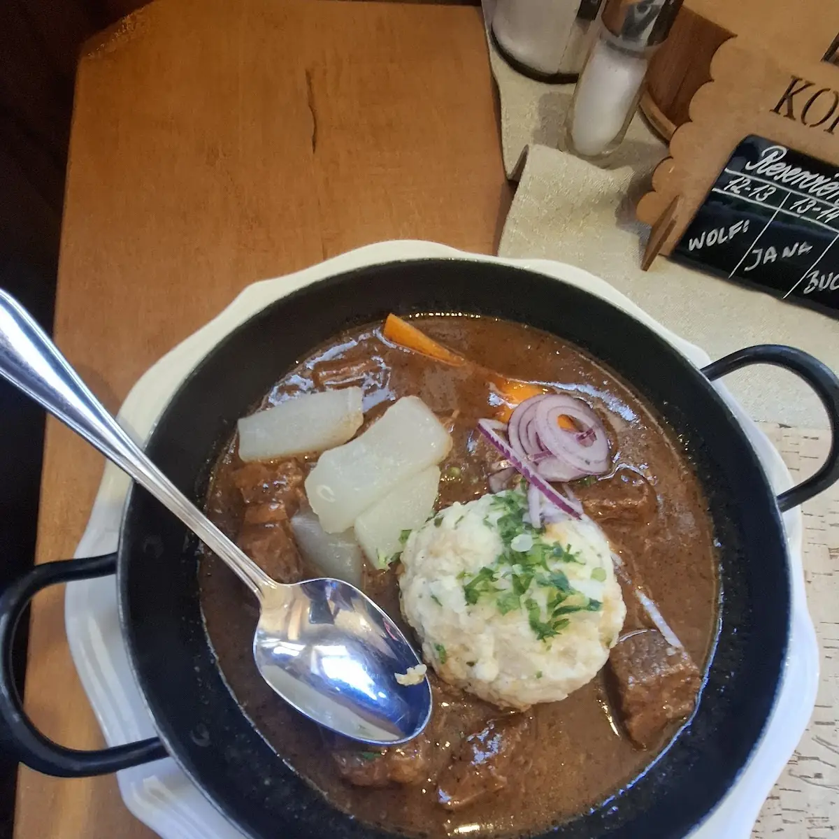 Spicy Goulash Soup with Bread