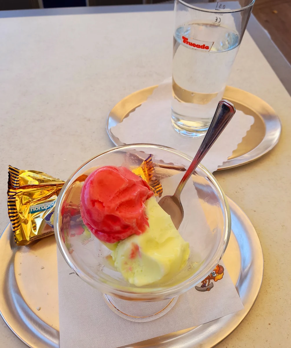 Eis Von Der Wassermelone Der Zitrone Und Dem Apfel