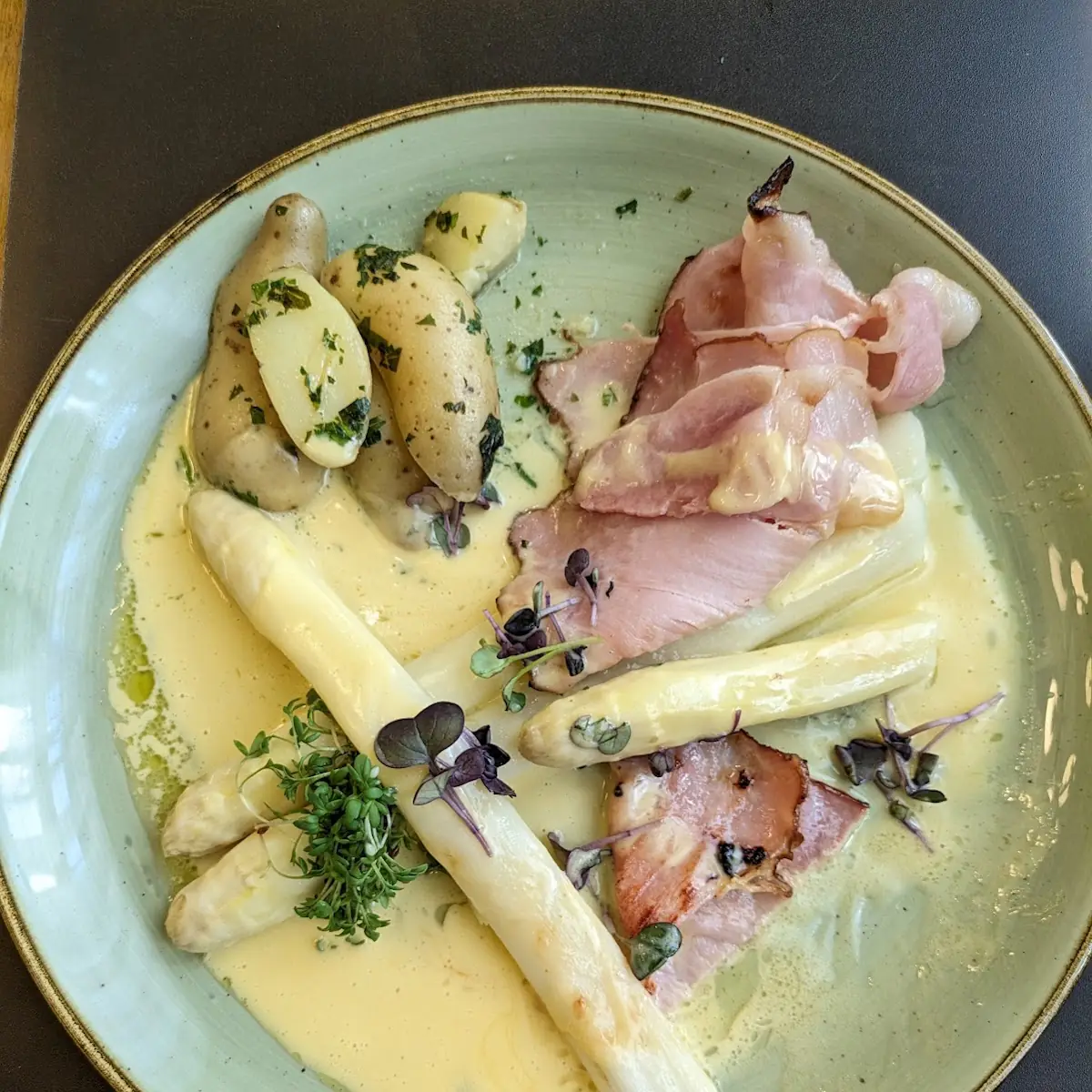 Spargl Mit Schinken Und SC Hollandaise