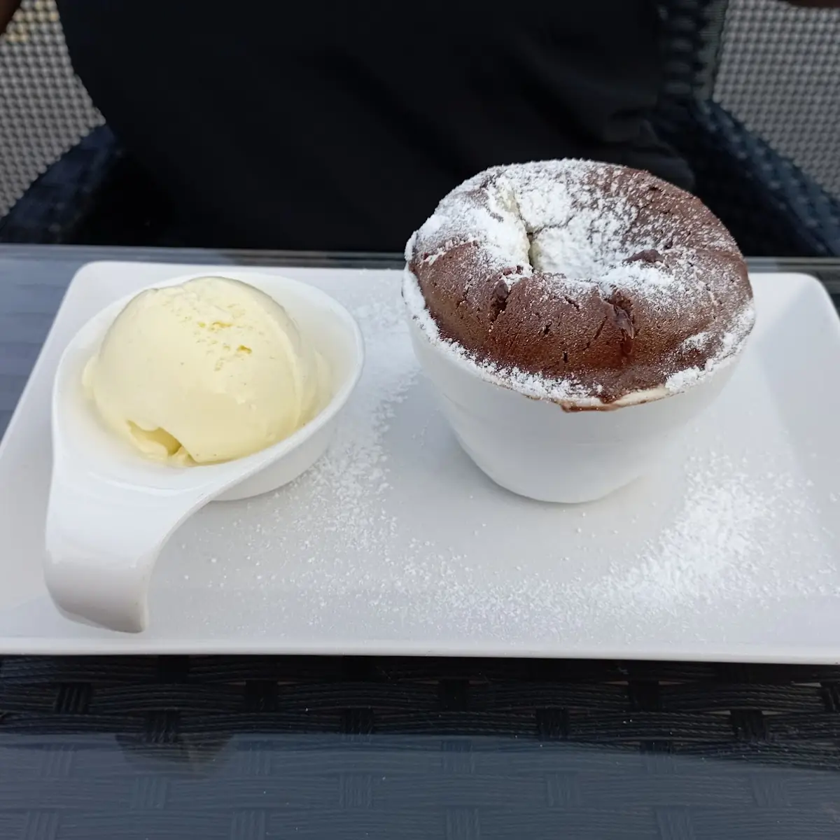 Heißer Schokokuchen Mit Vanilleeis