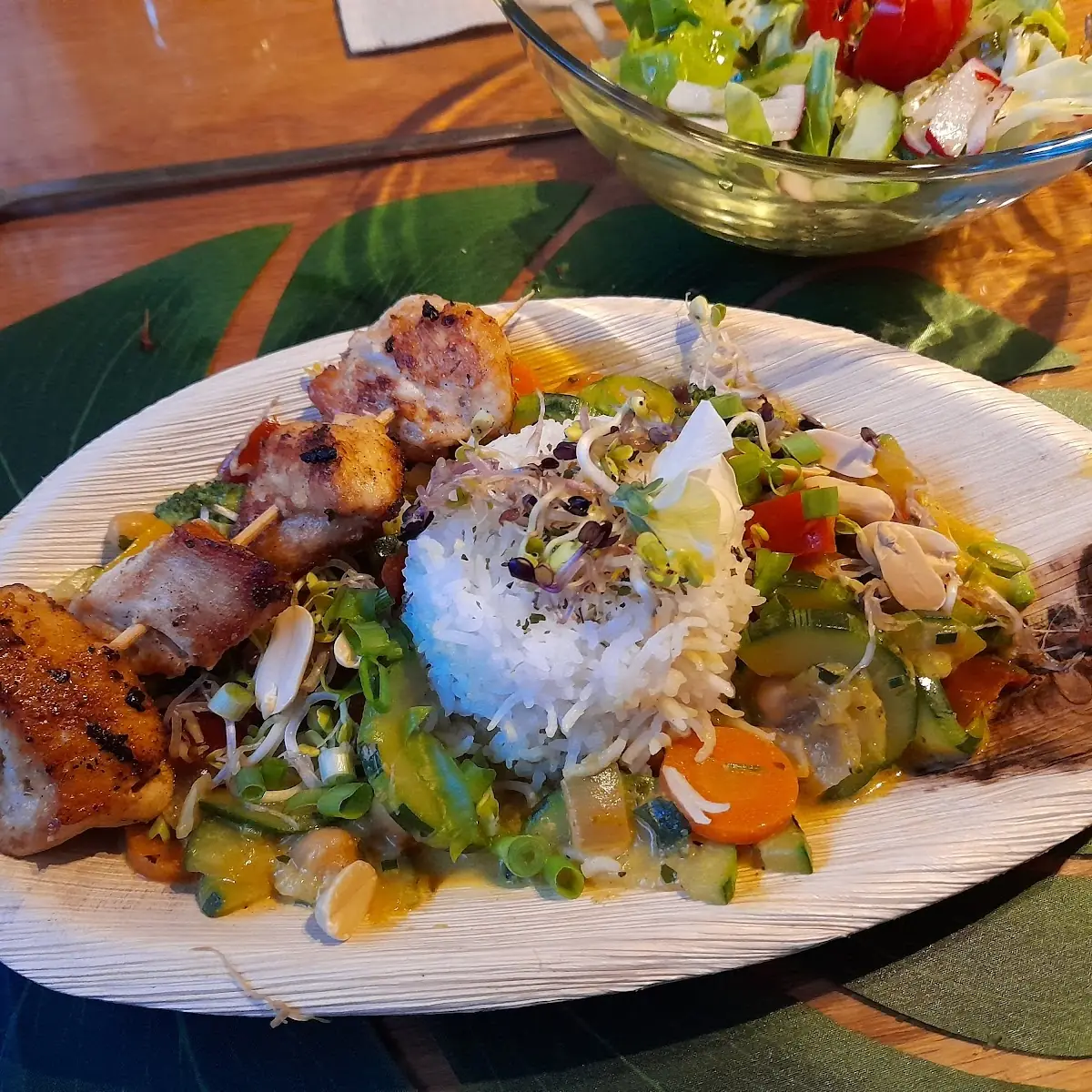 Jamaica-hühnchen-gemüse Curry Reis