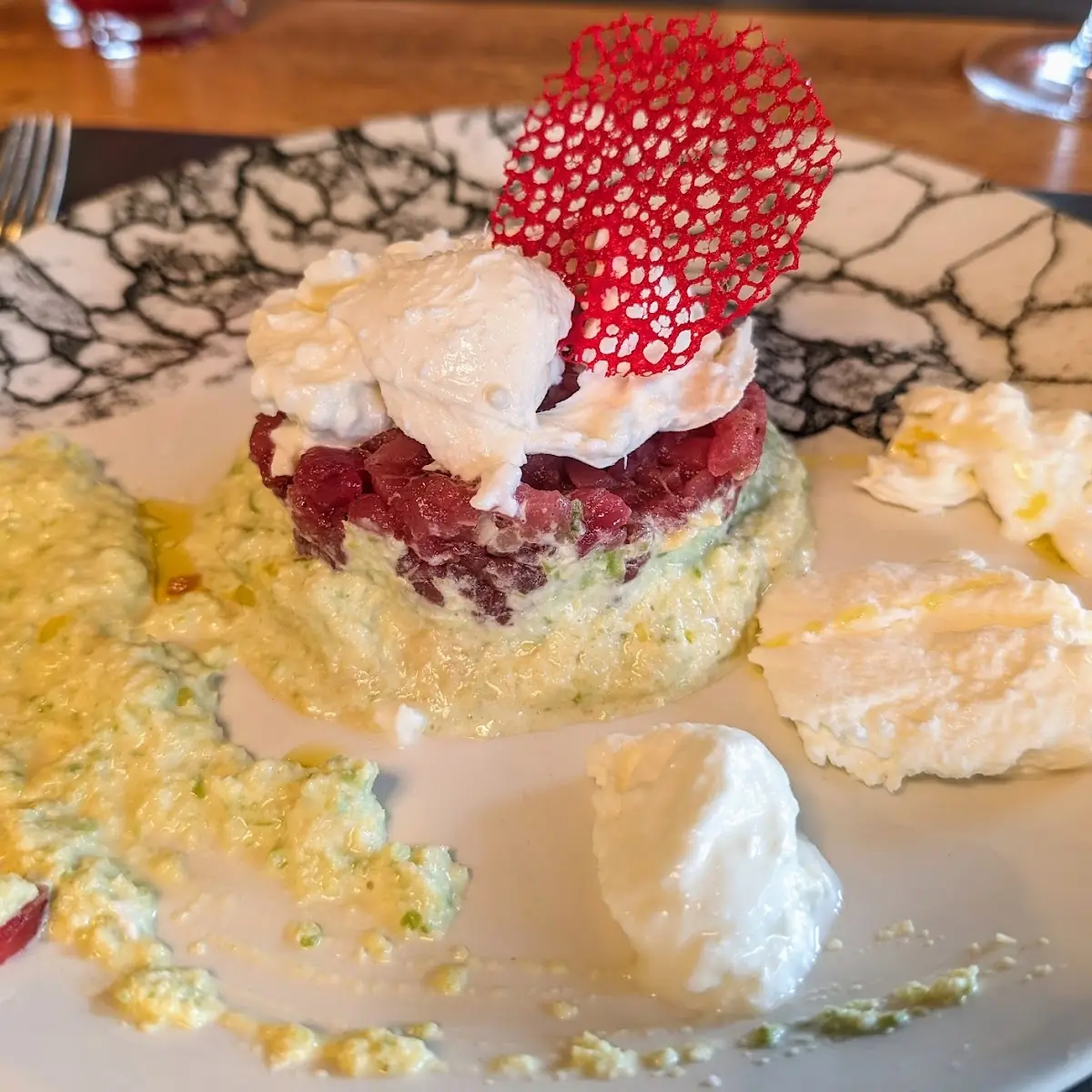 Thunfisch Tartare Mit Avocadocreme Und Büffelmozzarella