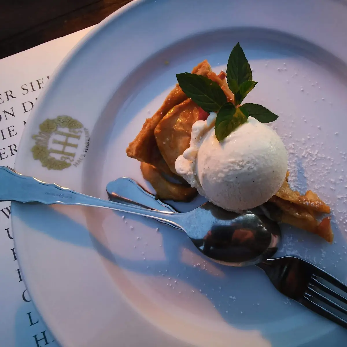Apple Tart with Vanilla Ice Cream