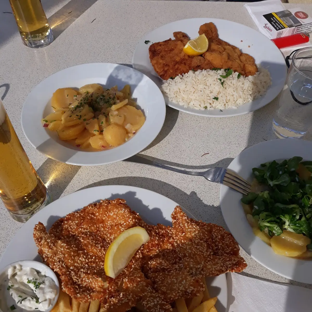 Sesamschnitzel Mit Pommes Frites