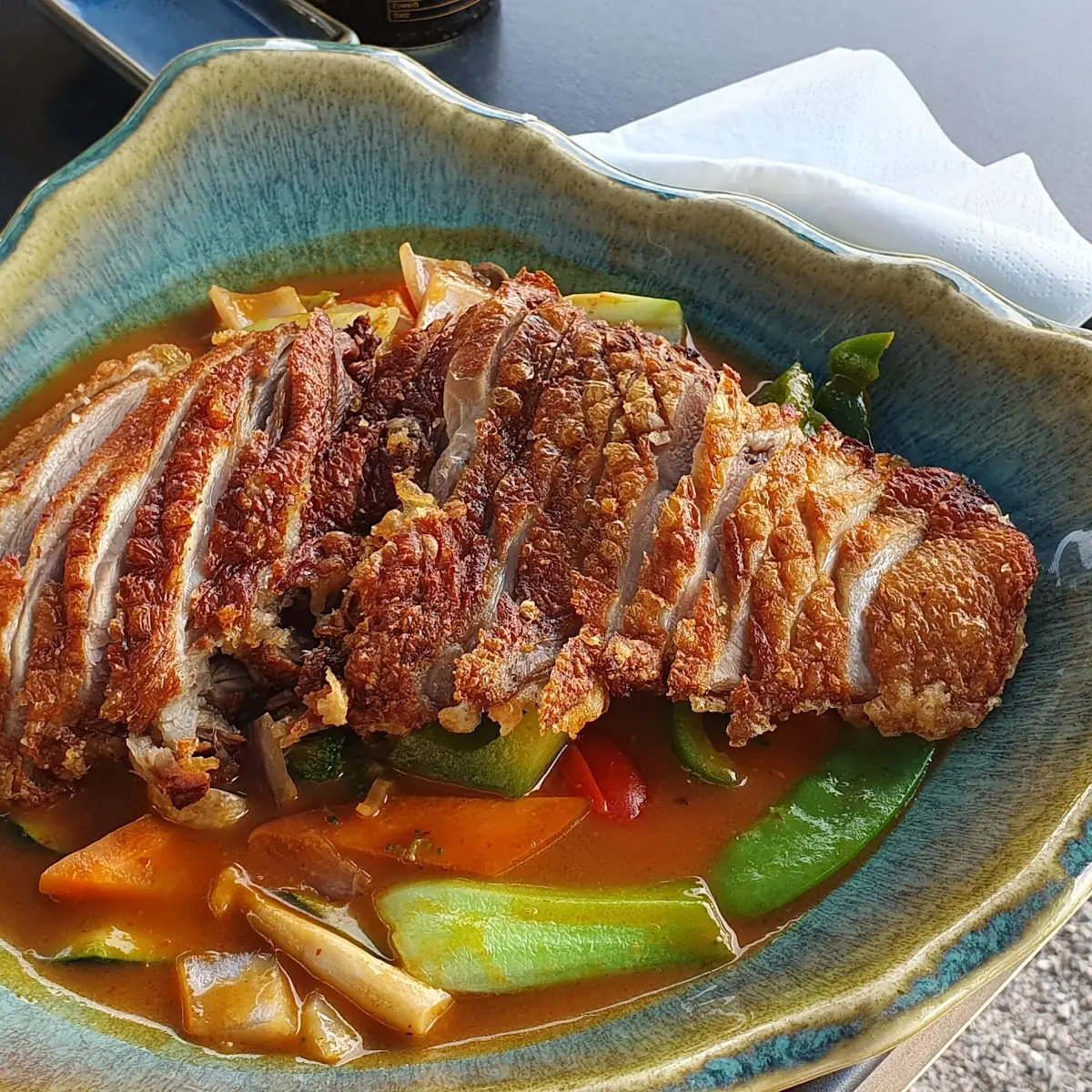 Knusprige Ente Mit Rote Curry