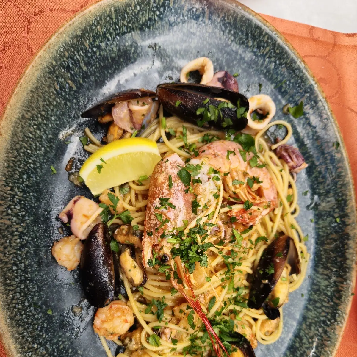 Spagetti Mit Meeresfrüchte