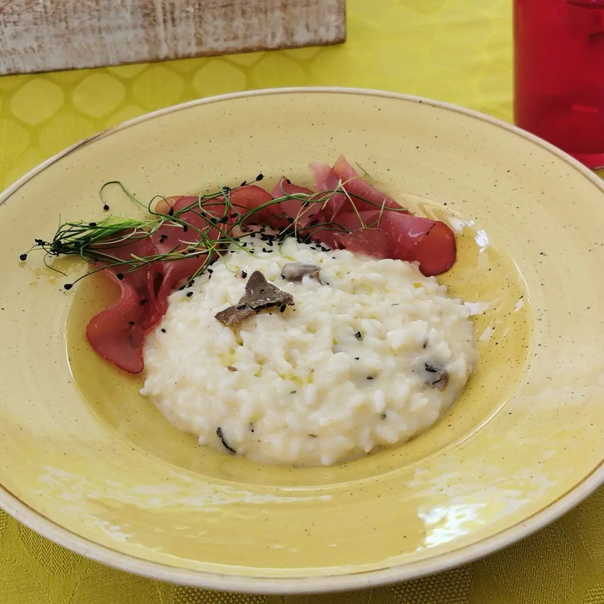 Trüffelrisotto Mit Wildschwein Schinken