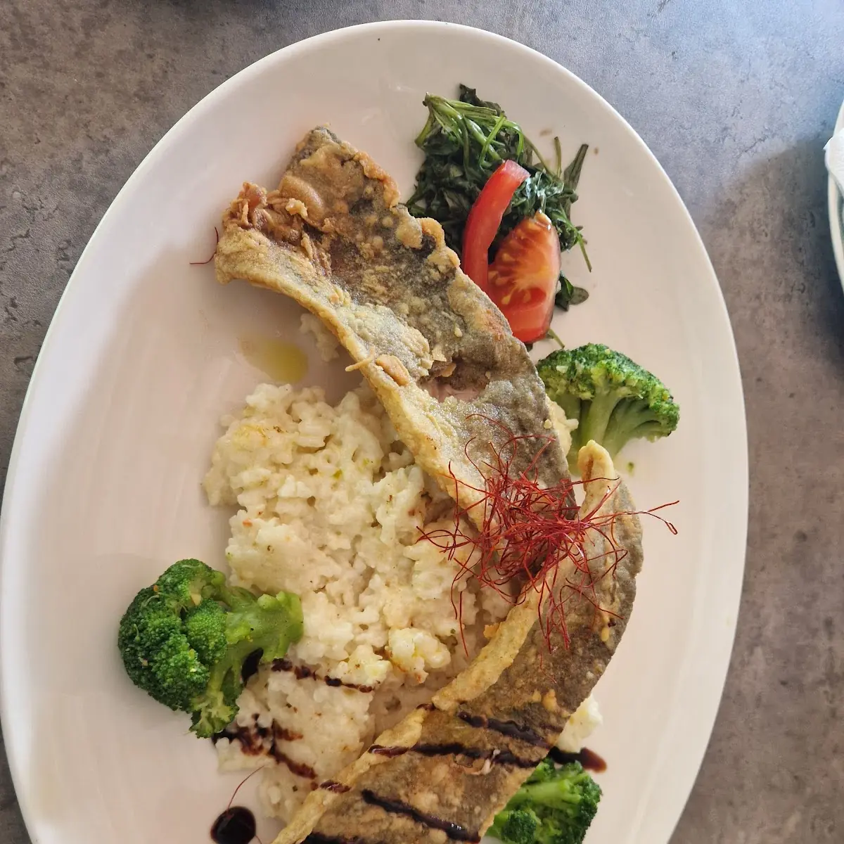 Forellenfillet Auf Risotto