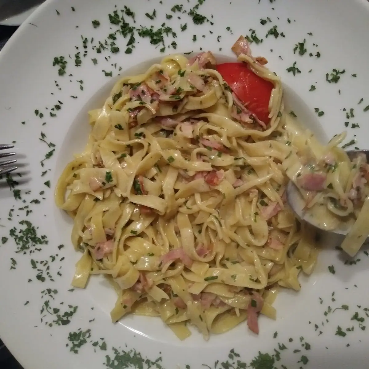 Spagetti Mit Schinken