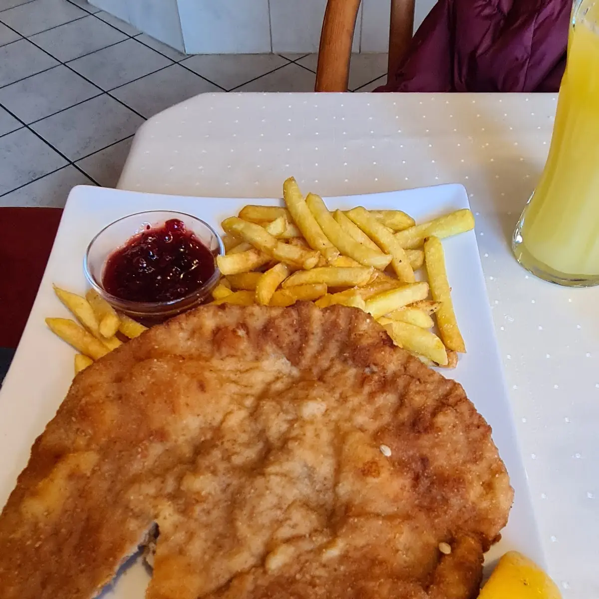 Pork Schnitzel And Chips