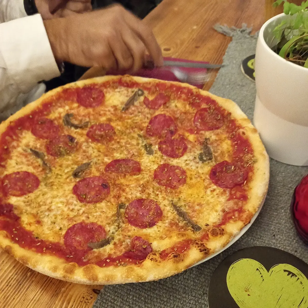 Salami Sardellen Pizza