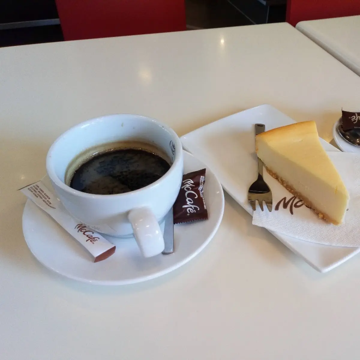 Doppelter Espresso Und Käsekuchen
