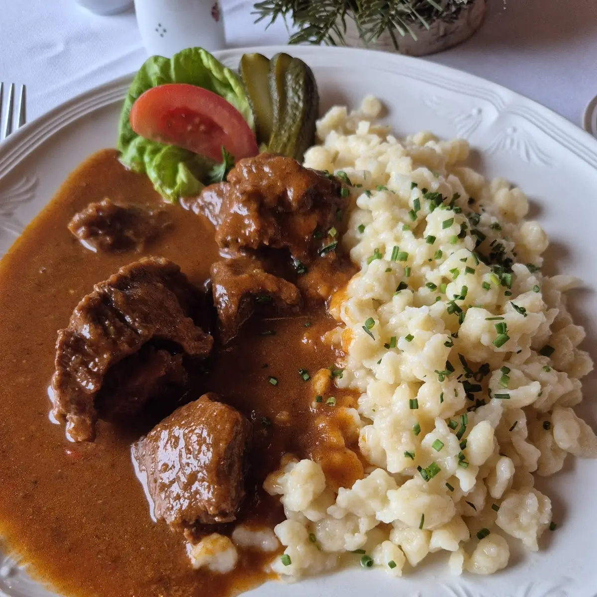 Rindgulasch Mit Spetzle