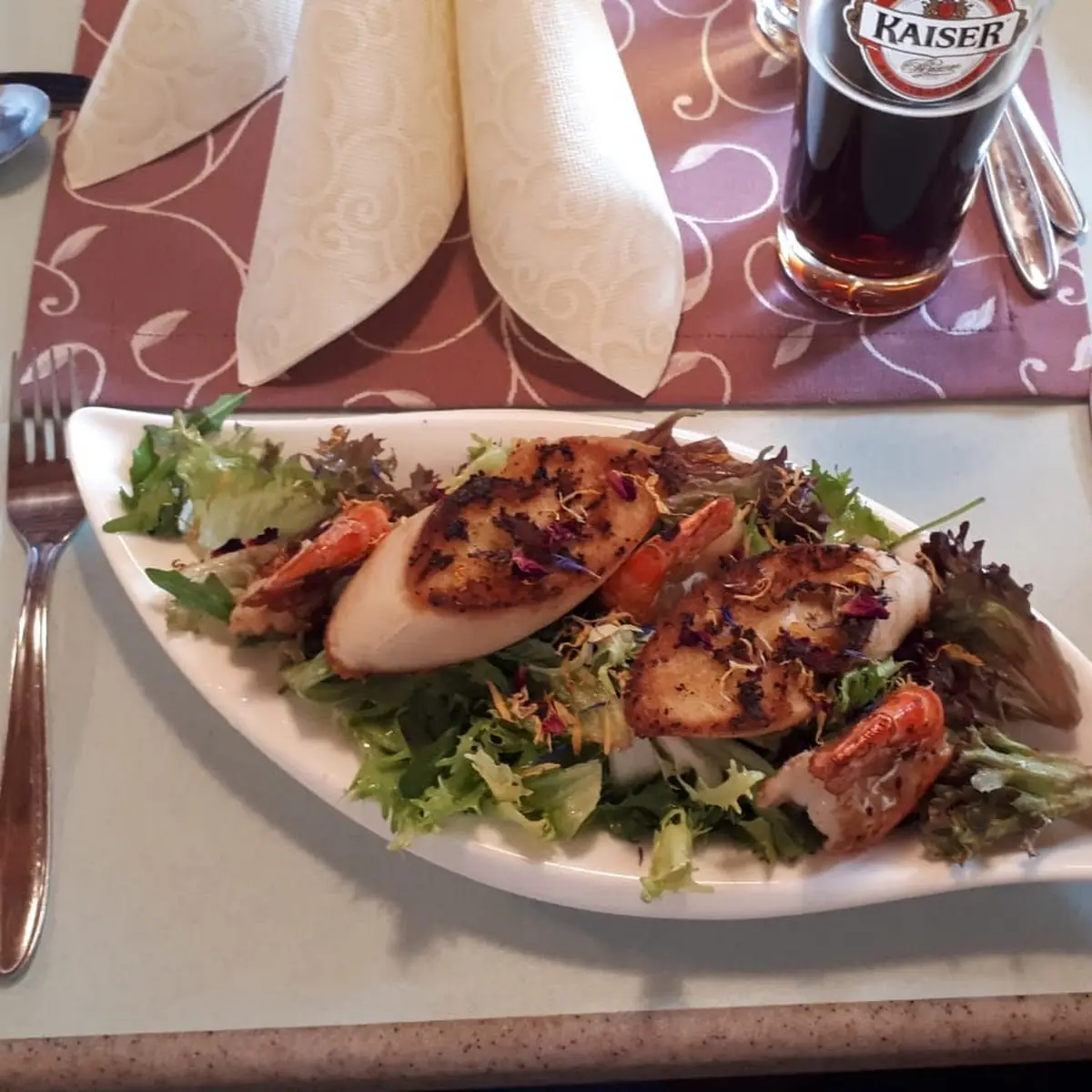 Shrimps Auf Blattsalat