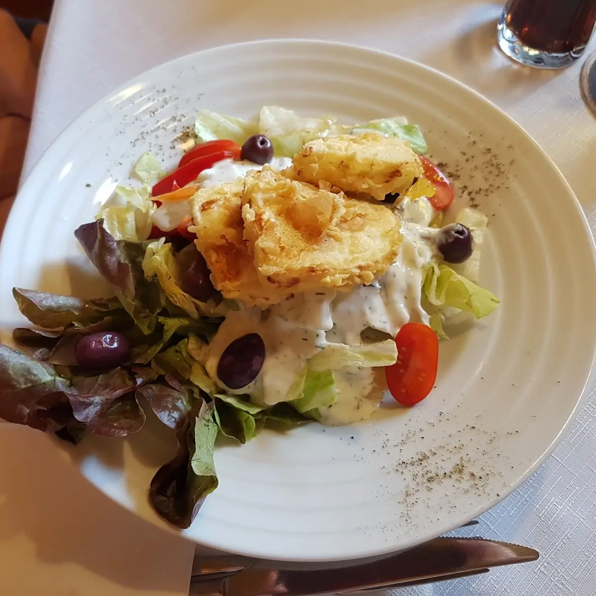 Salat Mit Gebackenen Hühnerstreifen