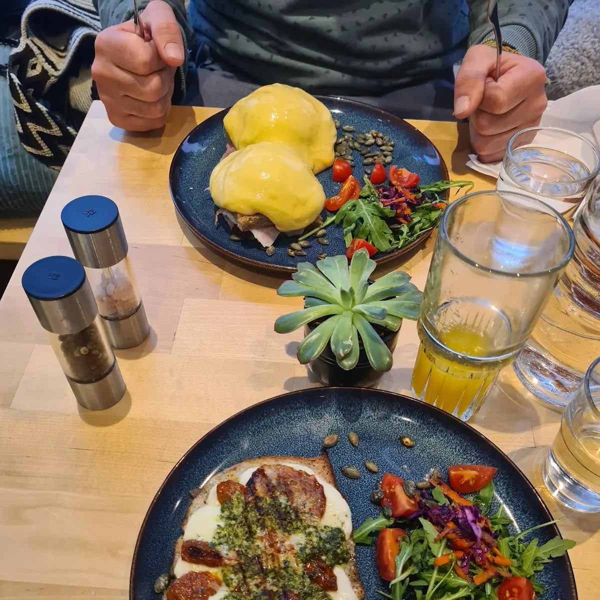 Caprese Sandwich and Eggs Benedict