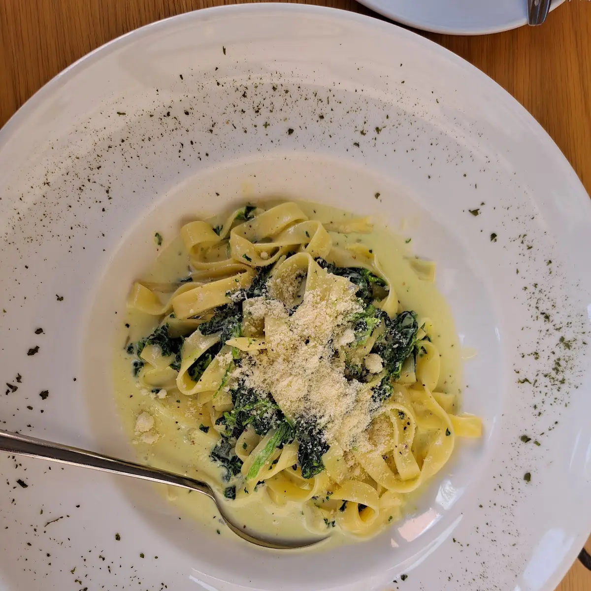 Tagliatelle Mit Gorgonzola Und Spinat