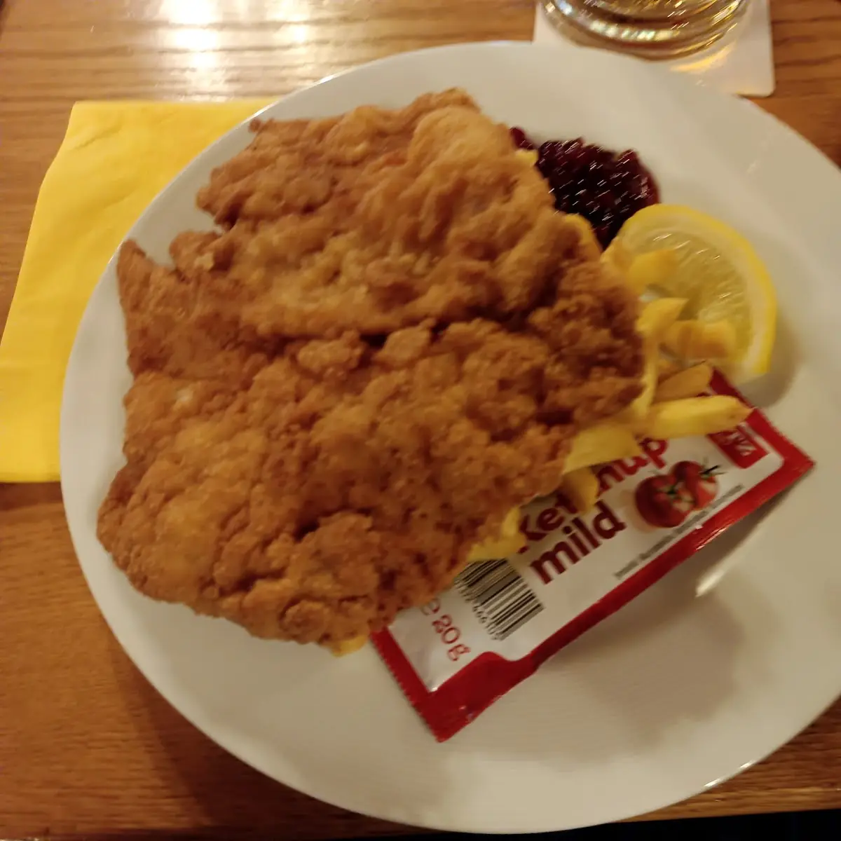 Wiener Schnitzel Von Der Pute Mit Pommes Und Salat