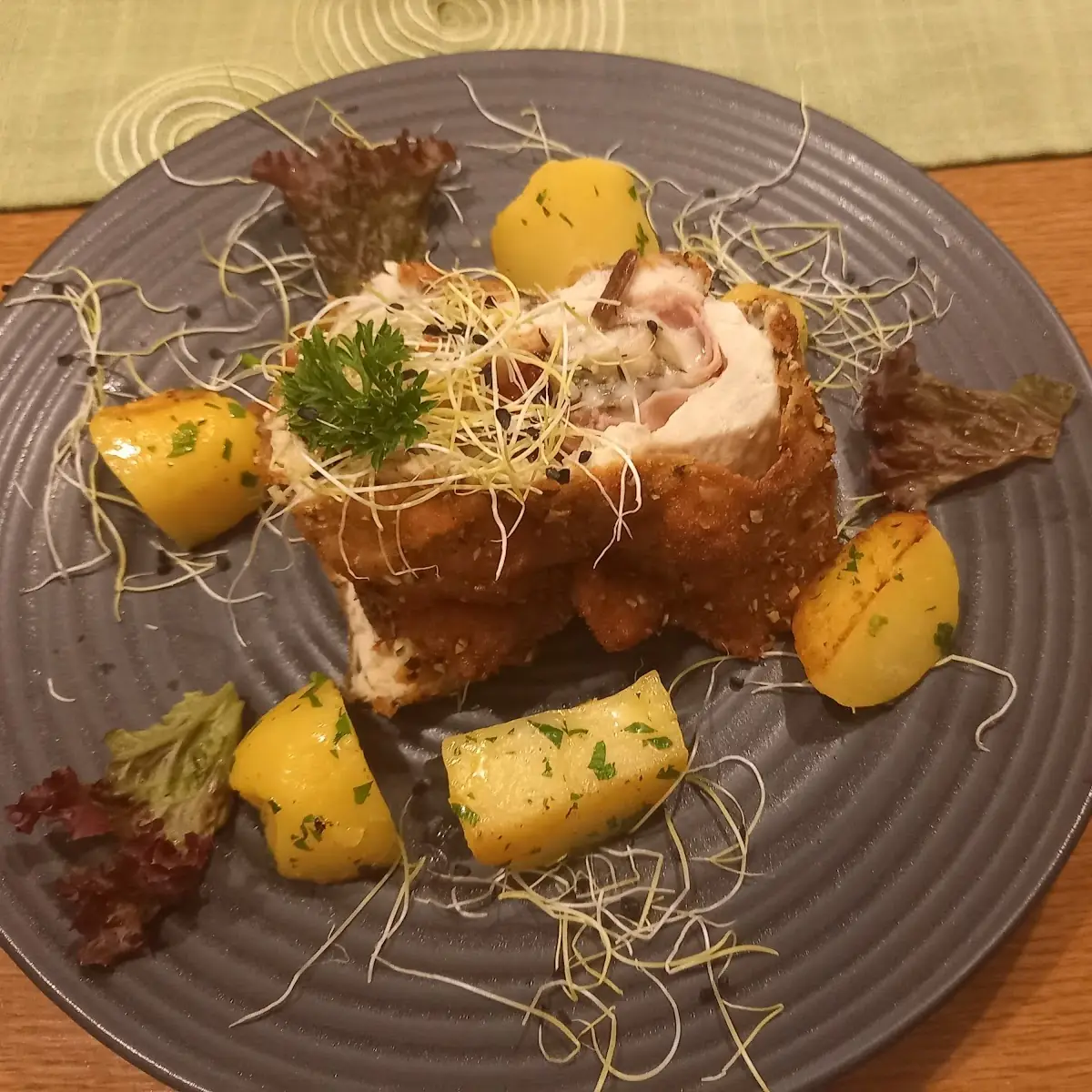 Truthahnschnitzel In Kürbiskernpanier