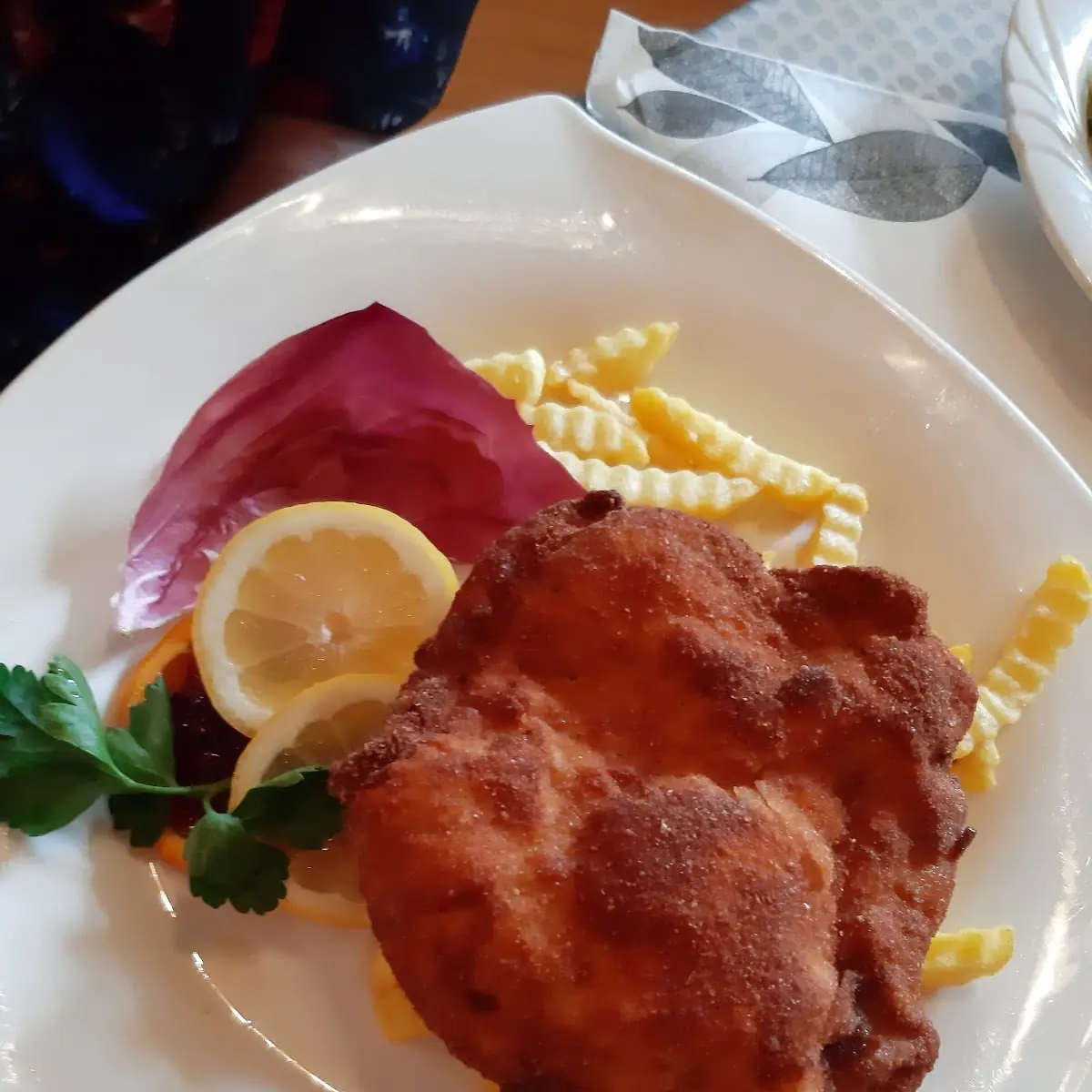 Hühner Schnitzel Mit Pommes