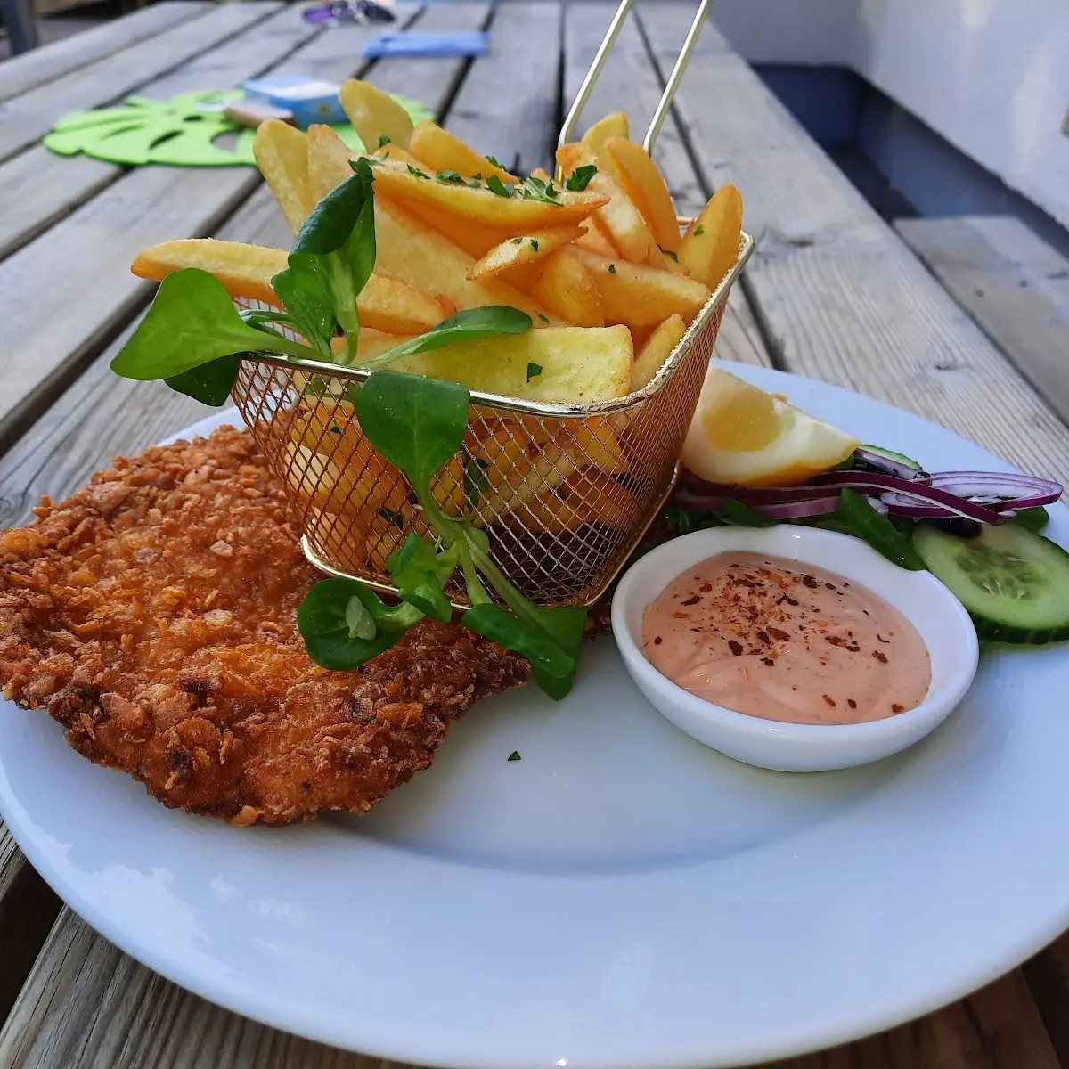 Cornflakes Schnitzel Mit Steakpommes