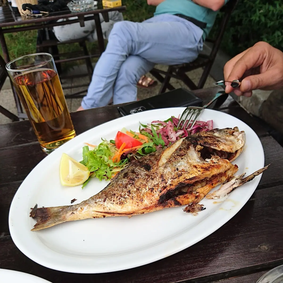 Goldbrasse Steckerlfisch Menü