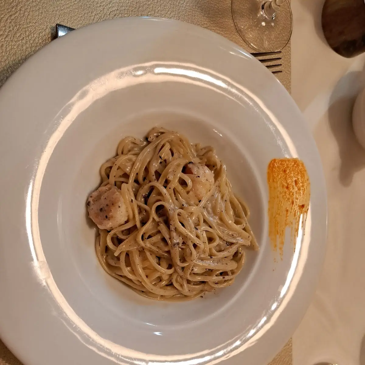 Tagliatelle Tartuffo Con Scampi