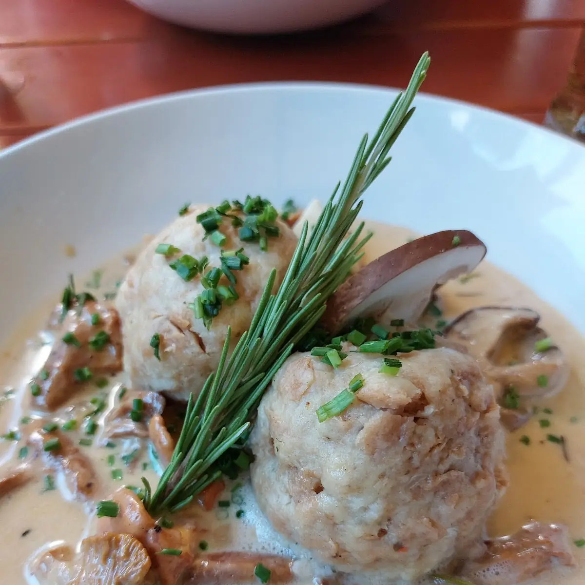 Pilzragout Mit Steinpilzen Und Pfifferlingen Mit Semmelknödel