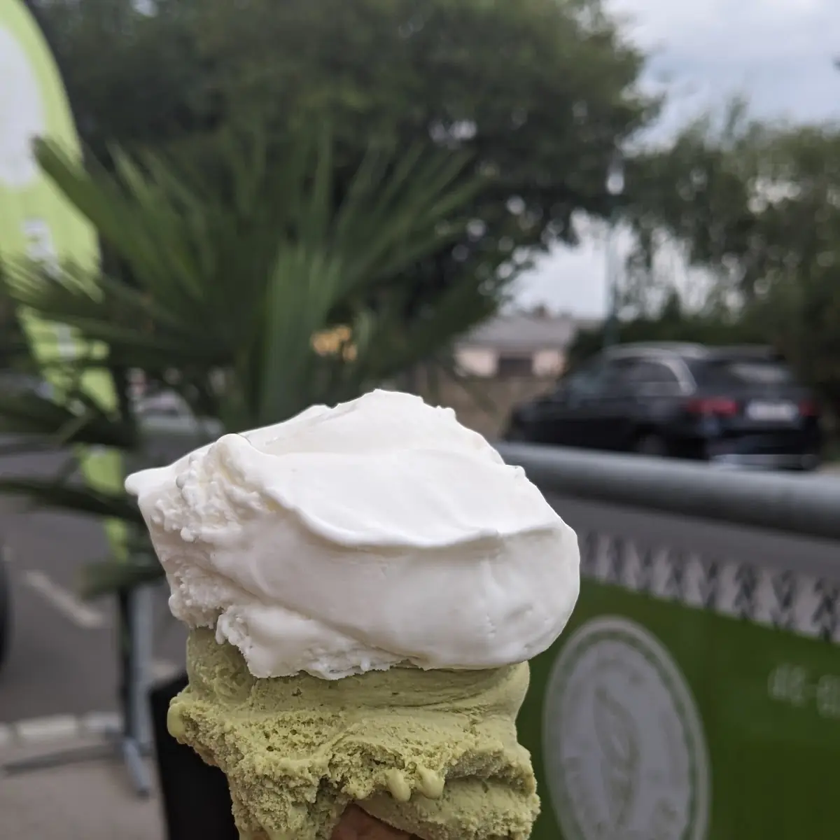 Eis Pistazie Und Griechischer Joghurt