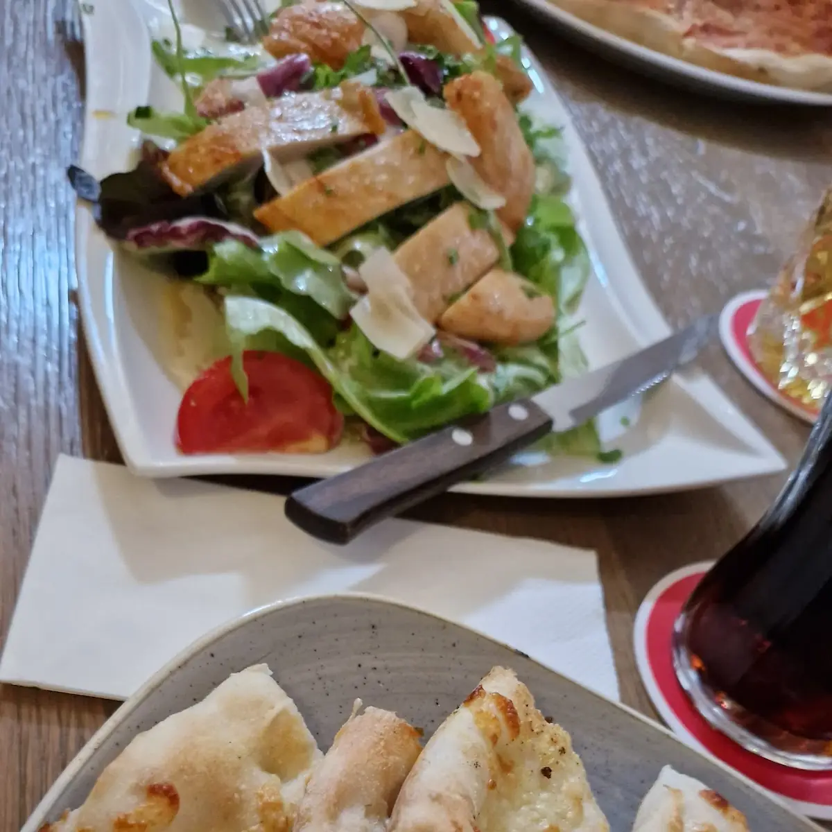 Pizzabrot Part Of Caesar Salad