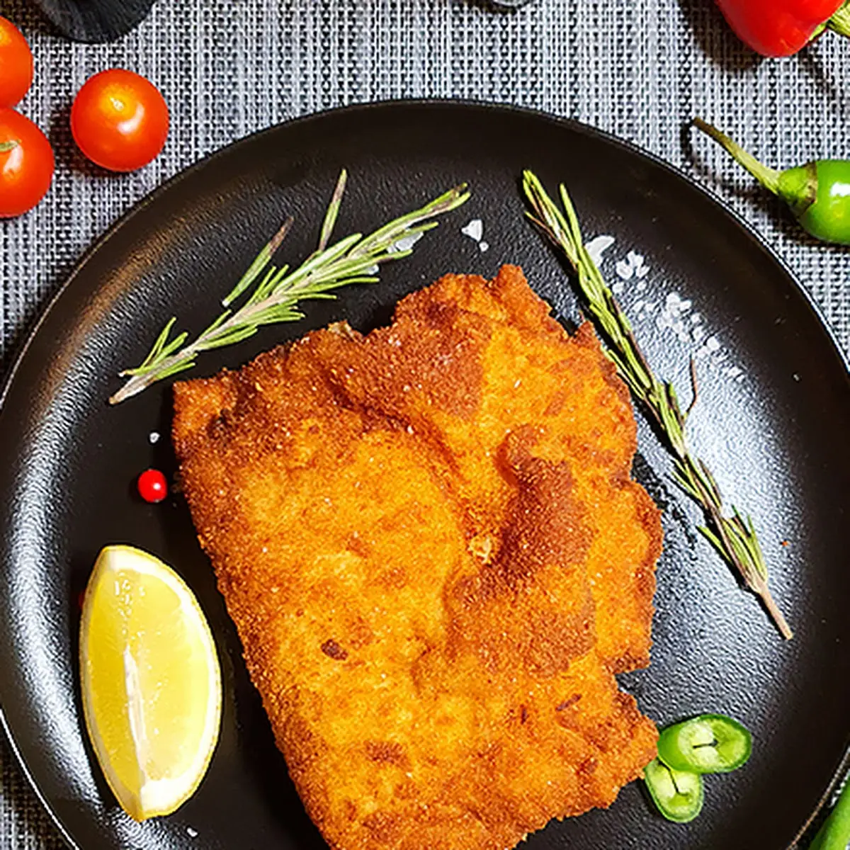 Gebackenes Schnitzel Huhn Pute Oder Schwein