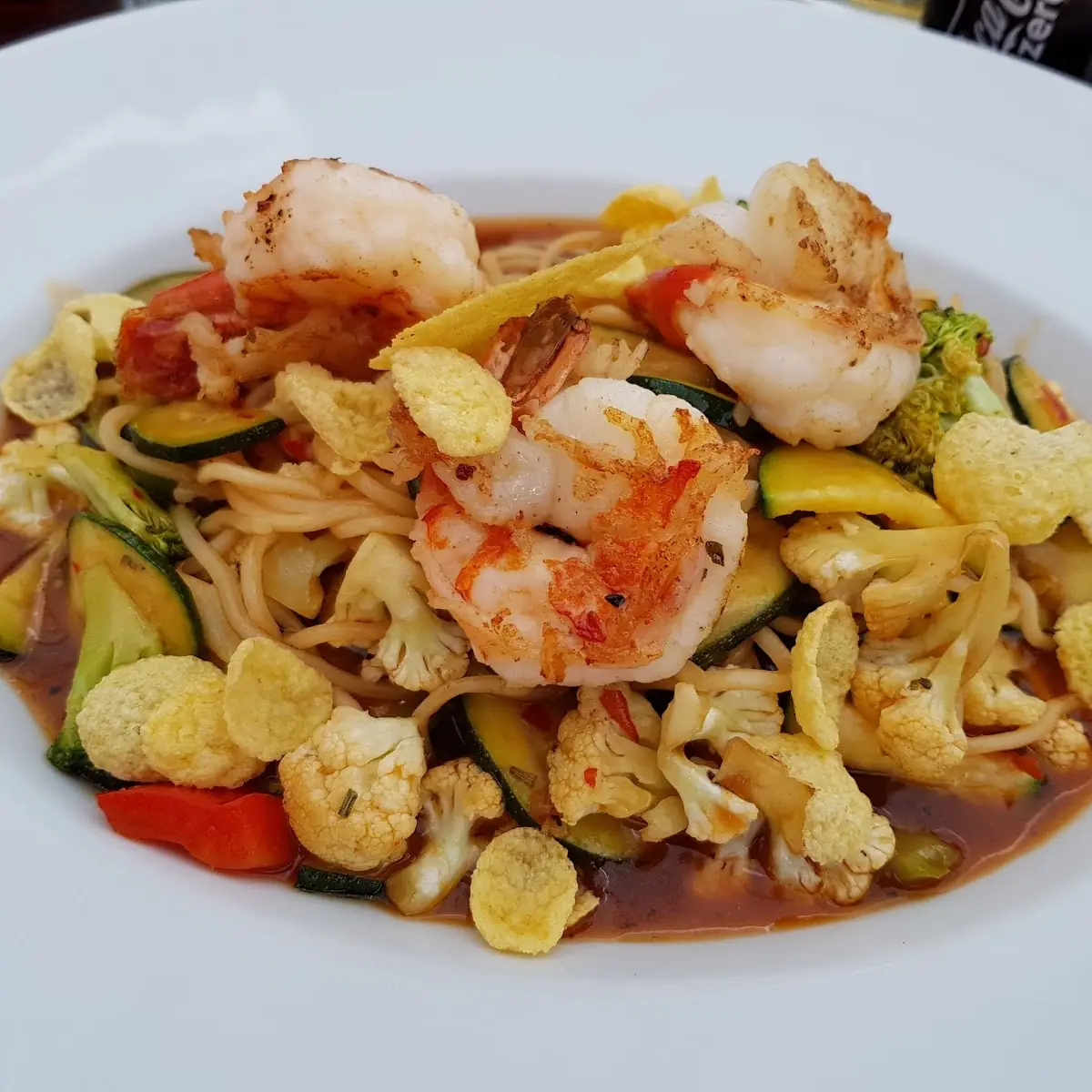 Asia Wok Mit Seawater Garnelen